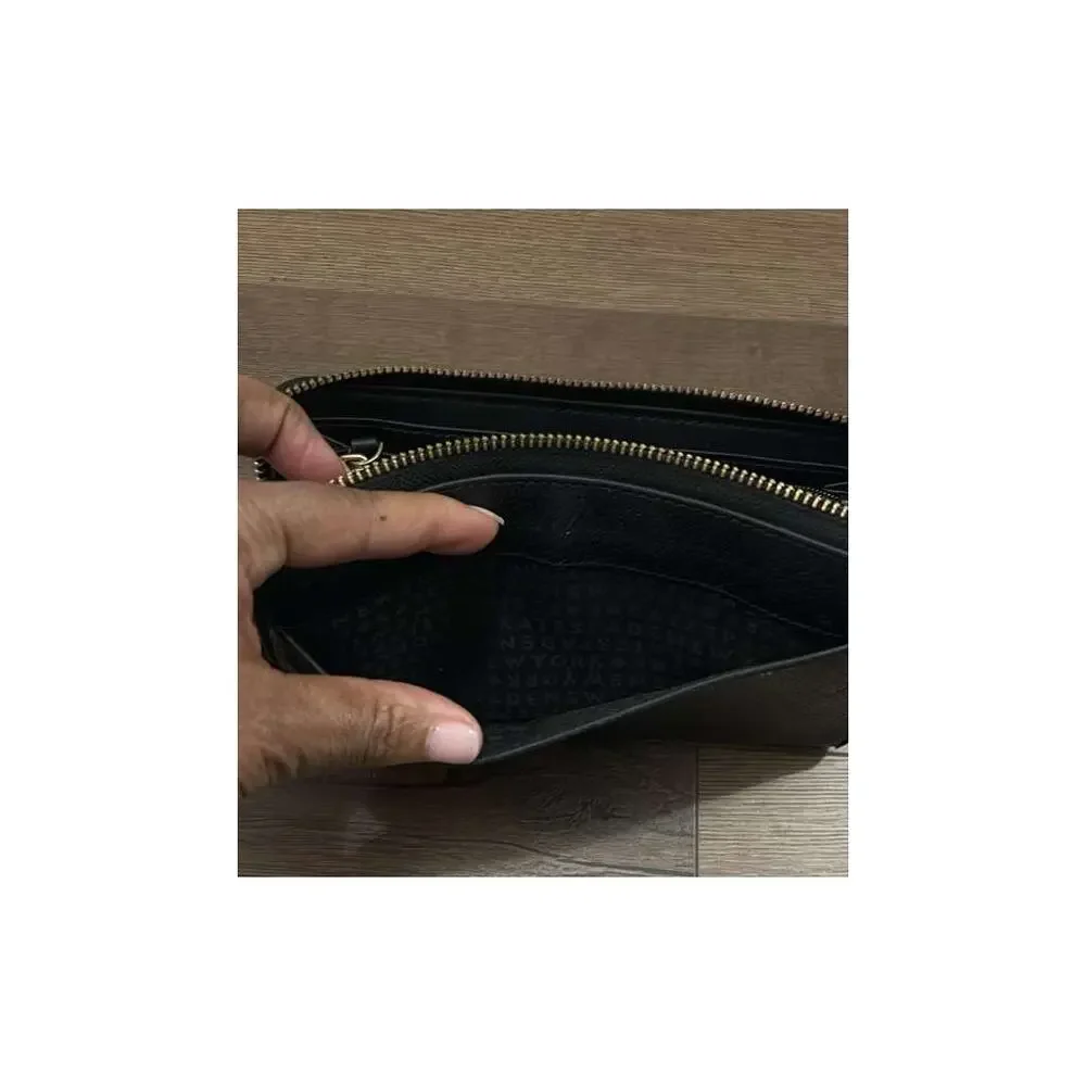 Kate Spade Black Pebbled Leather Staci Zip Around Continental Wallet